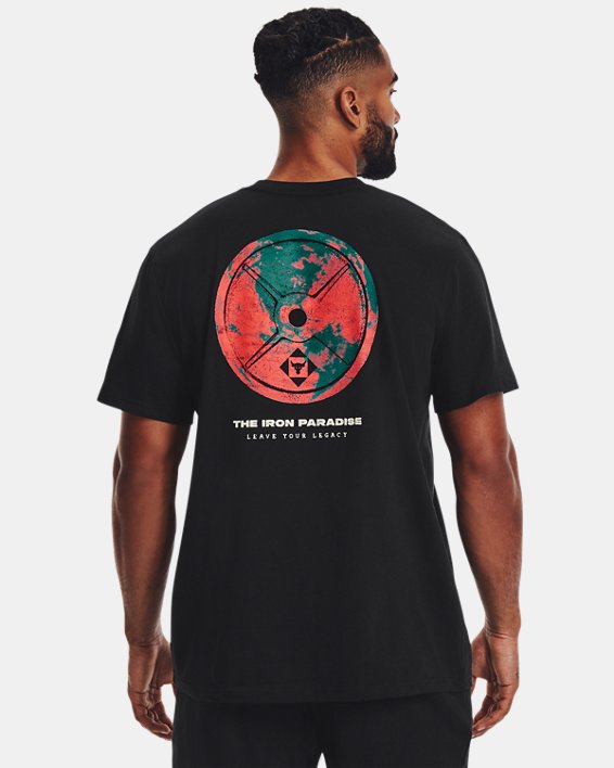 Camiseta de manga corta gruesa Project Rock Globe para hombre, Black, pdpMainDesktop image number 1